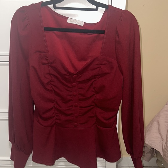 AMAZING CONDITION Red Blouse - Picture 3 of 6